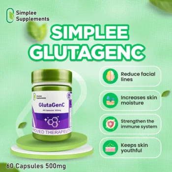 Simplee Supplements GlutaGenC – 500mg Skin Brightening & Antioxidant
