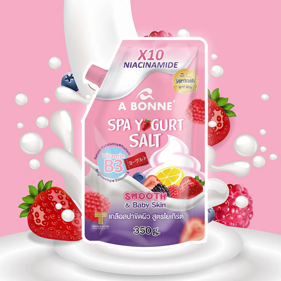 A Bonne Spa Yogurt Salt X10 Niacinamide & Vitamin B3-350g A Bonne Spa Yogurt Salt X10 Niacinamide & Vitamin B3-350g