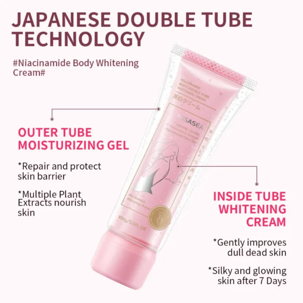 AISASEA Niacinamide Double Tube Whitening Cream Body Lotion
