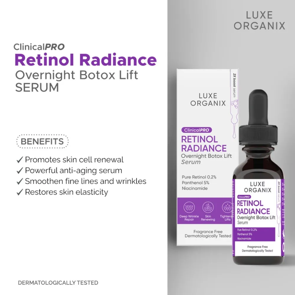 Luxe Organix Retinol Radiance Overnight Botox Lift Serum Luxe Organix Retinol Radiance Overnight Botox Lift Serum