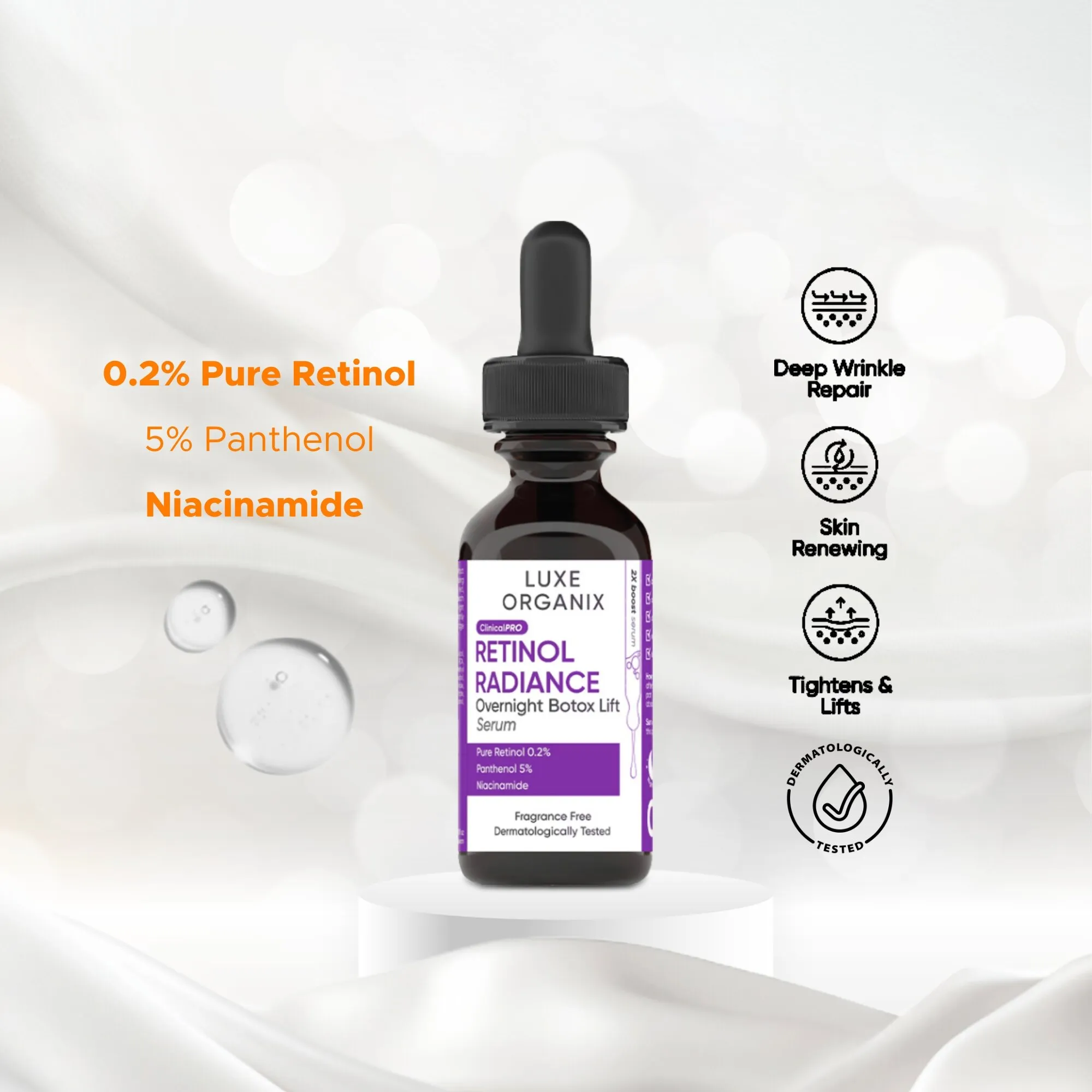 Luxe Organix Retinol Radiance Overnight Botox Lift Serum Luxe Organix Retinol Radiance Overnight Botox Lift Serum