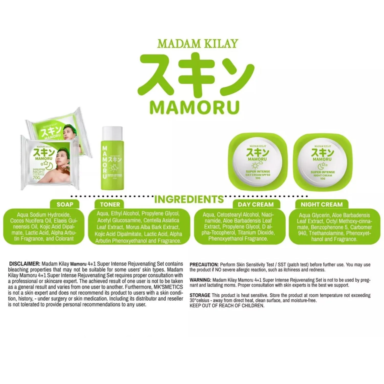 Madam Kilay Mamoru 4+1 Super Intense Rejuvenating Set Madam Kilay Mamoru 4+1 Super Intense Rejuvenating Set