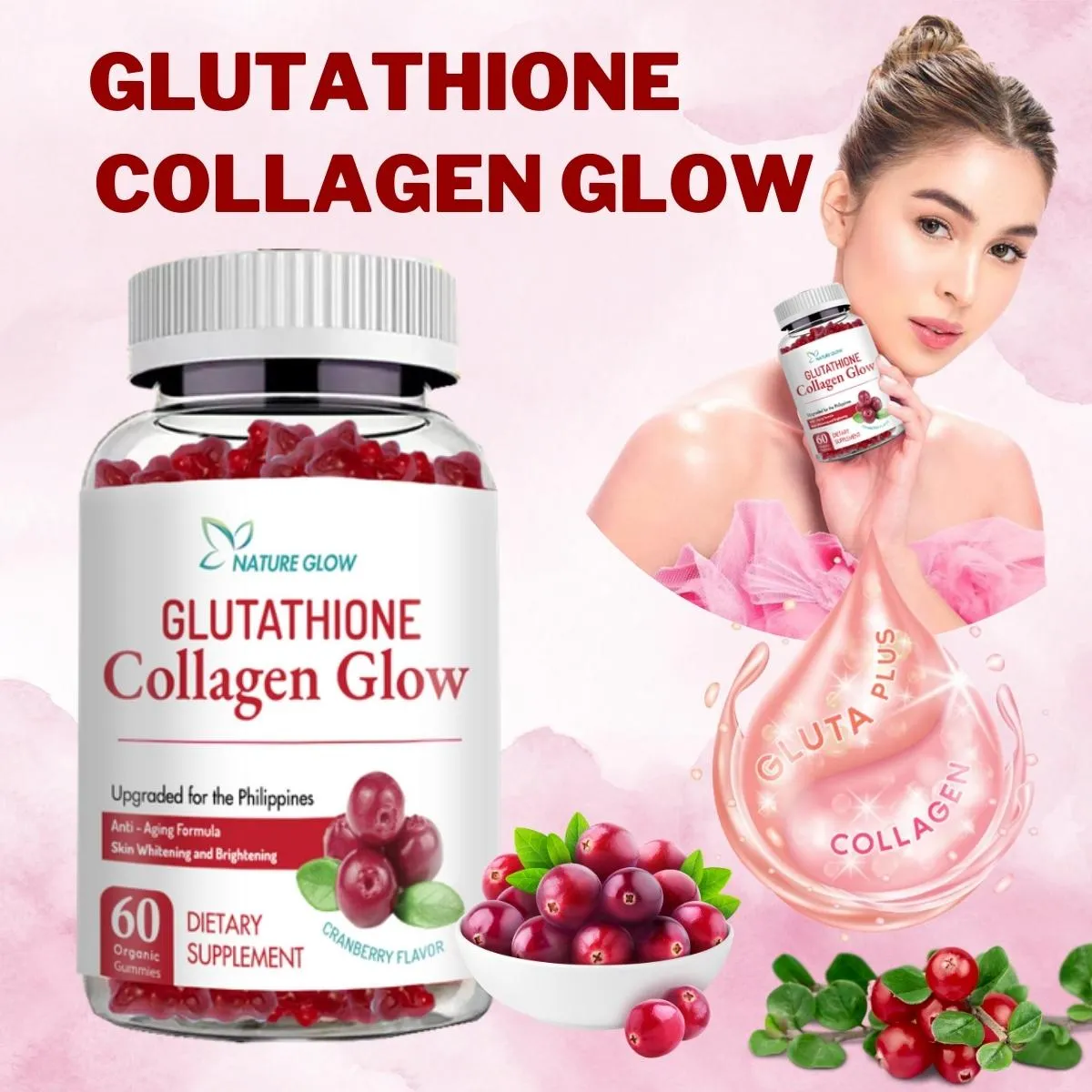 Nature Glow Glutathione Collagen Glow Cranberry Nature Glow Glutathione Collagen Glow Cranberry