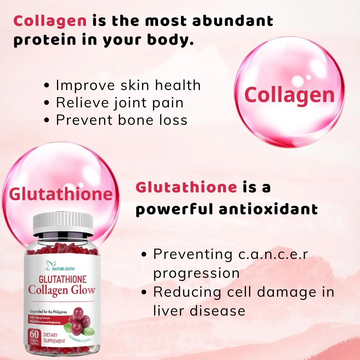 Nature Glow Glutathione Collagen Glow Cranberry Nature Glow Glutathione Collagen Glow Cranberry