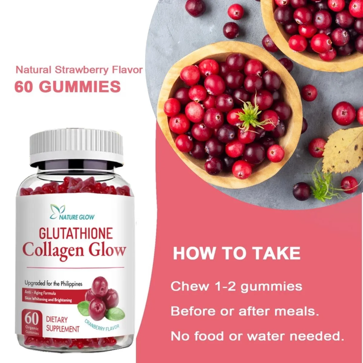 Nature Glow Glutathione Collagen Glow Cranberry Nature Glow Glutathione Collagen Glow Cranberry