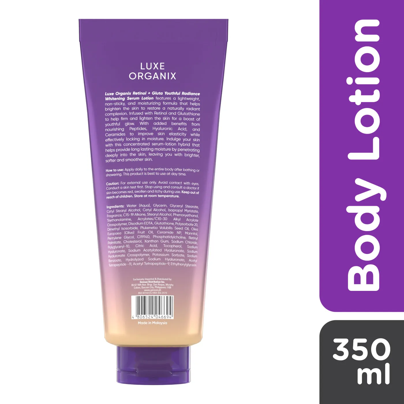 Retinol + Gluta Youthful Radiance Whitening Serum Lotion Retinol + Gluta Youthful Radiance Whitening Serum Lotion