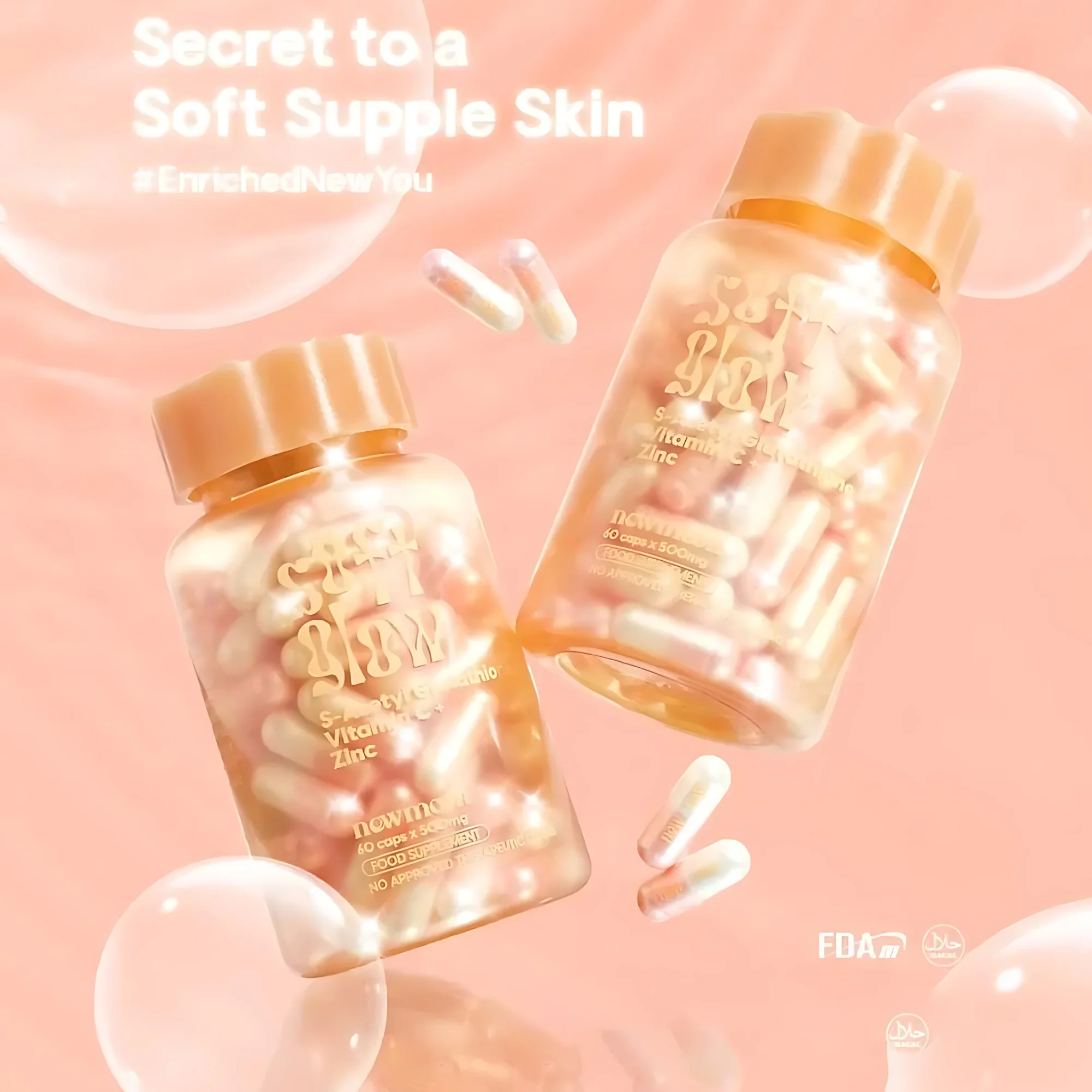 New Moon Soft Glow – S-Acetyl Glutathione, Rosehip, Collagen, Vitamins & Zinc New Moon Soft Glow – S-Acetyl Glutathione, Rosehip, Collagen, Vitamins & Zinc