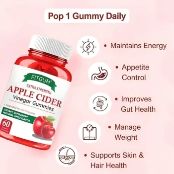 Fitgum Extra Strength Apple Cider Vinegar Gummies