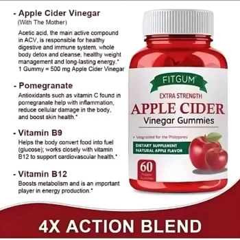 Fitgum Extra Strength Apple Cider Vinegar Gummies