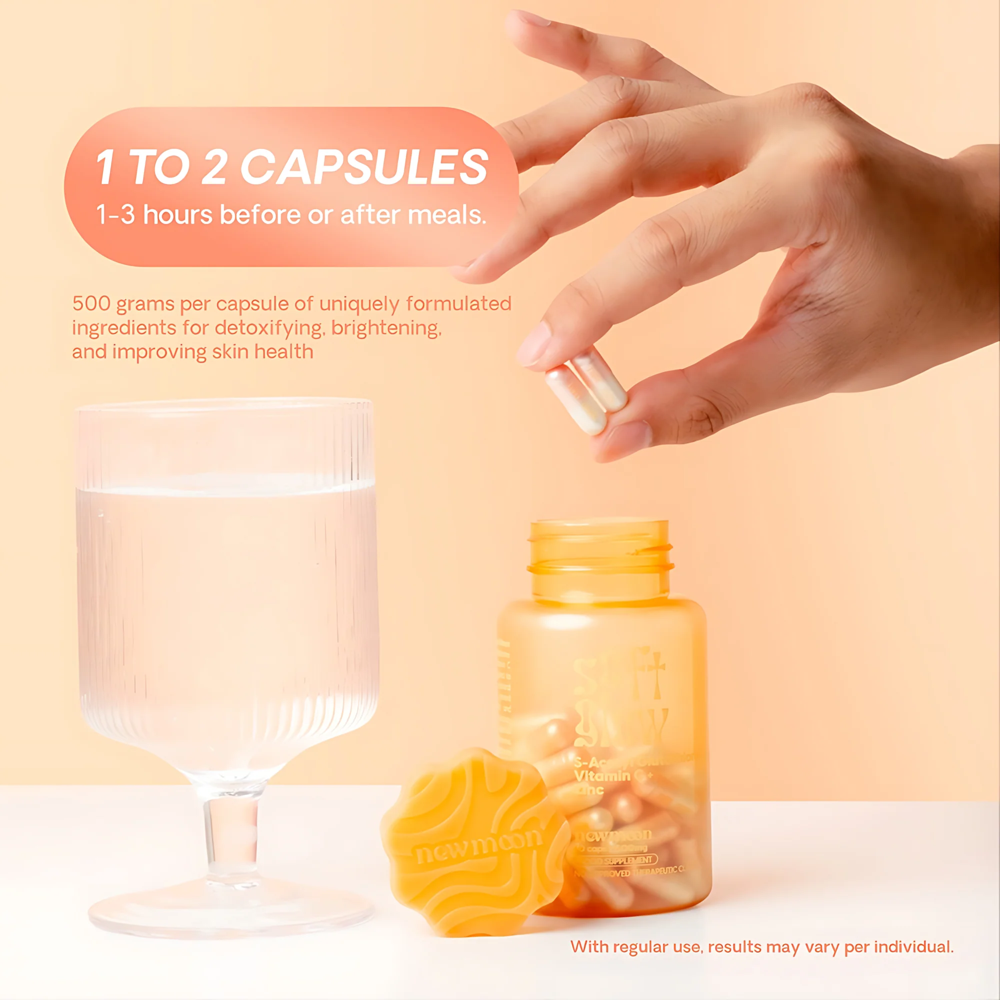 New Moon Soft Glow – S-Acetyl Glutathione, Rosehip, Collagen, Vitamins & Zinc New Moon Soft Glow – S-Acetyl Glutathione, Rosehip, Collagen, Vitamins & Zinc