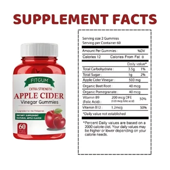 Fitgum Extra Strength Apple Cider Vinegar Gummies