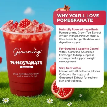 Glowming Pomegranate With Glutathione & Collagen Powder Drink Mix