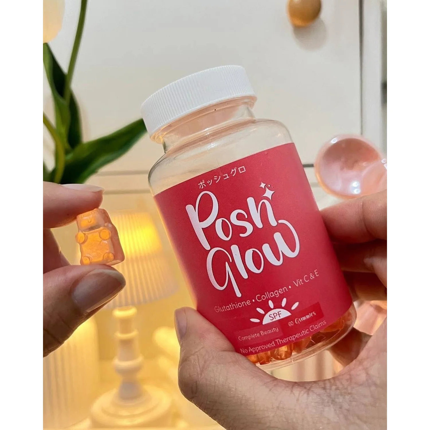 Posh Glow All-In-One Beauty Gummy – Lychee Flavor Posh Glow All-In-One Beauty Gummy – Lychee Flavor