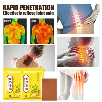 FAREJIANGTIE Pain Relief Ginger Patches – 100pcs | Natural Heating Herbal Patch for Body Pain - Image 7