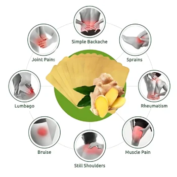 FAREJIANGTIE Pain Relief Ginger Patches – 100pcs | Natural Heating Herbal Patch for Body Pain - Image 6