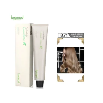 Bremod Performance Premium Series Cocoa Butter 8.71 Light Honey Tea Brown Hair Color – 100ml - Image 3