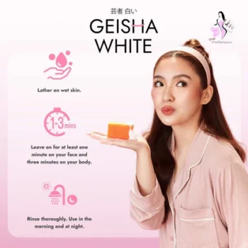 Geisha White Soap X3 – Classic Pink | Triple Whitening & Brightening Beauty Bar - Image 4
