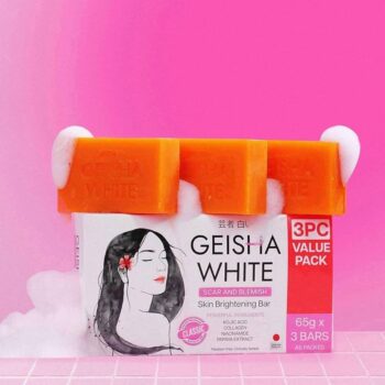 Geisha White Soap X3 – Classic Pink | Triple Whitening & Brightening Beauty Bar - Image 3