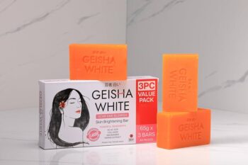 Geisha White Soap X3 – Classic Pink | Triple Whitening & Brightening Beauty Bar - Image 2