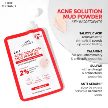 LUXE ORGANIX MUD POWDER ACNE SOLUTION POUCH - Image 2
