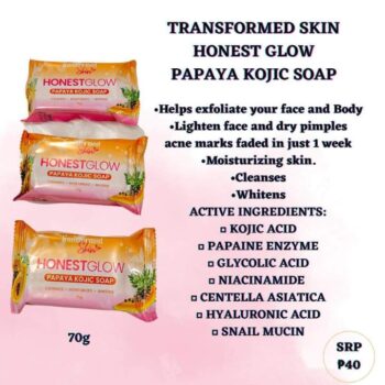 HONEST GLOW PAPAYA KOJIC SOAP 70 GM - Image 3