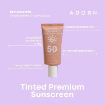 Adorn Premium Tinted Sunscreen SPF 50 PA+++ – 50g - Image 6