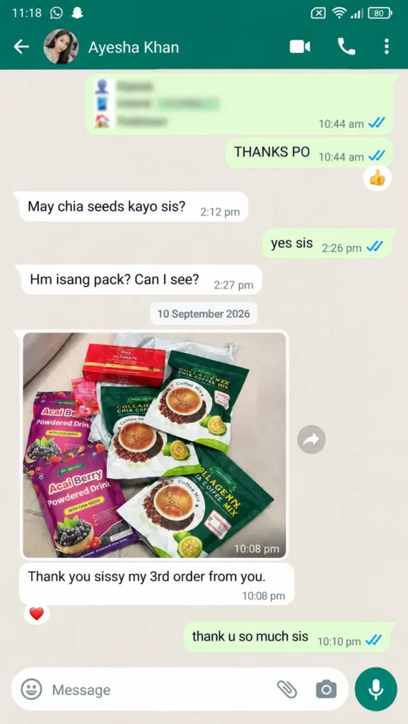 Customer message