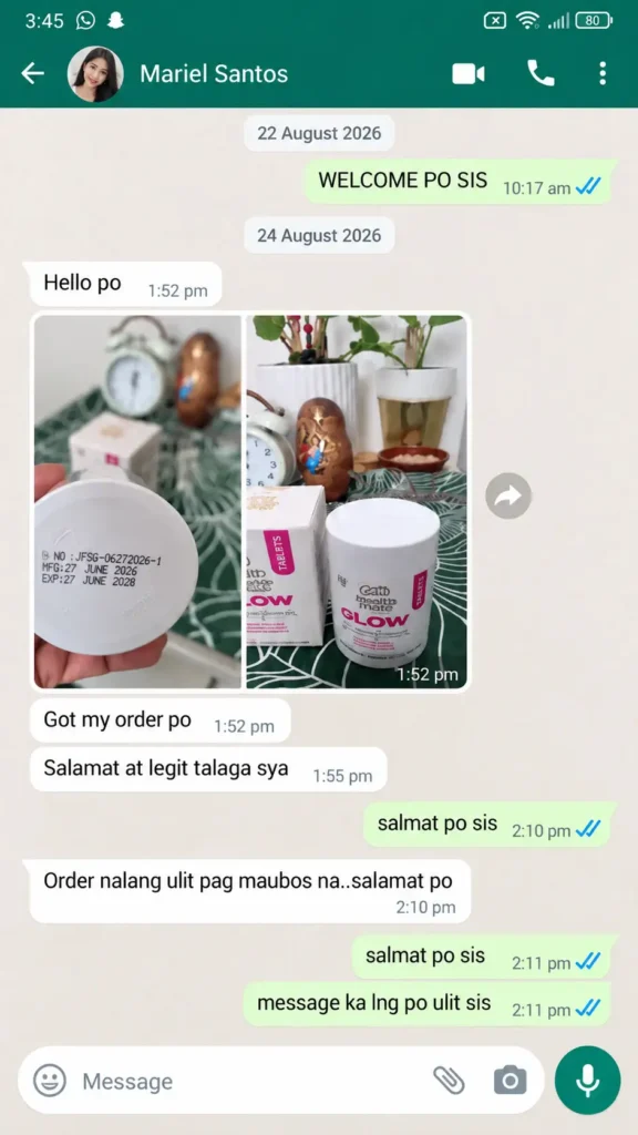 Customer message